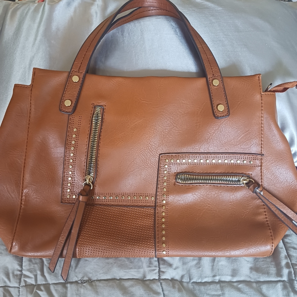 Large Brown Studded Purse